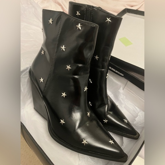 Black cowboy/western ankle boots - Picture 3 of 5